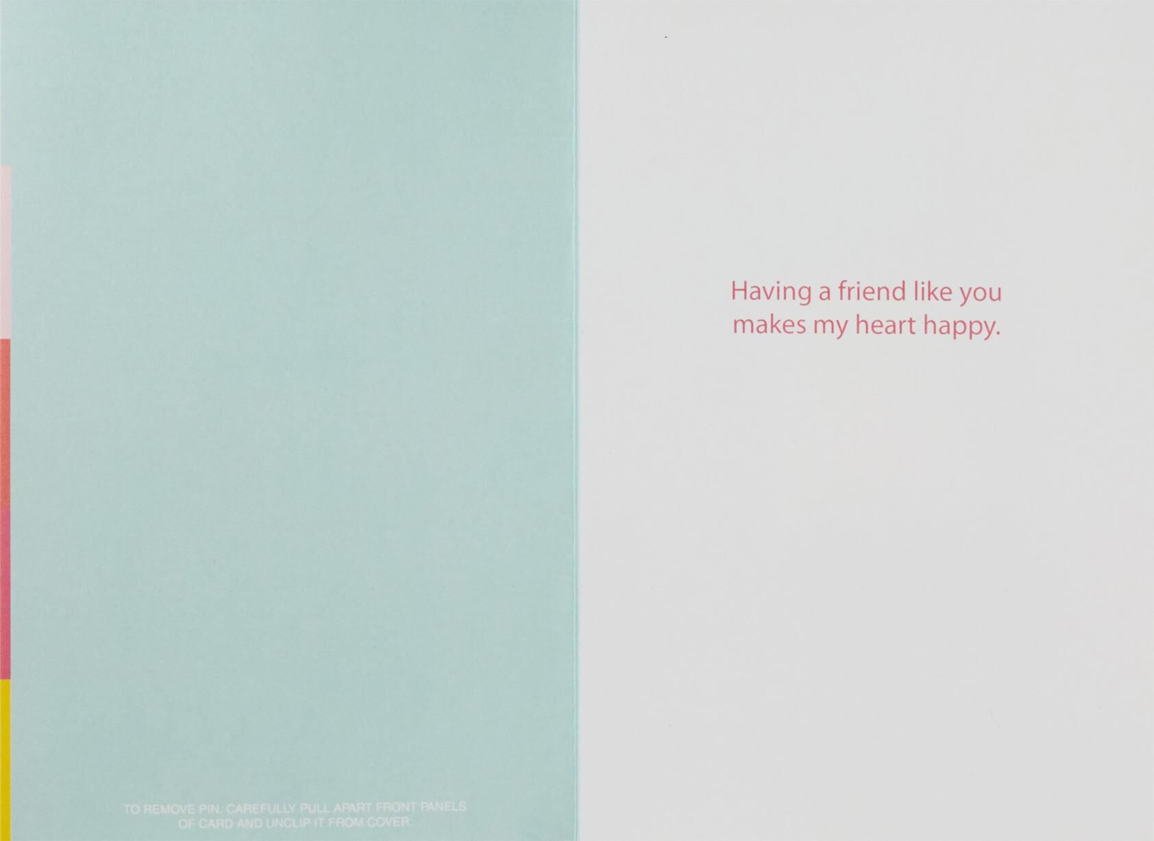 Happy Heart Friendship Card With Pin