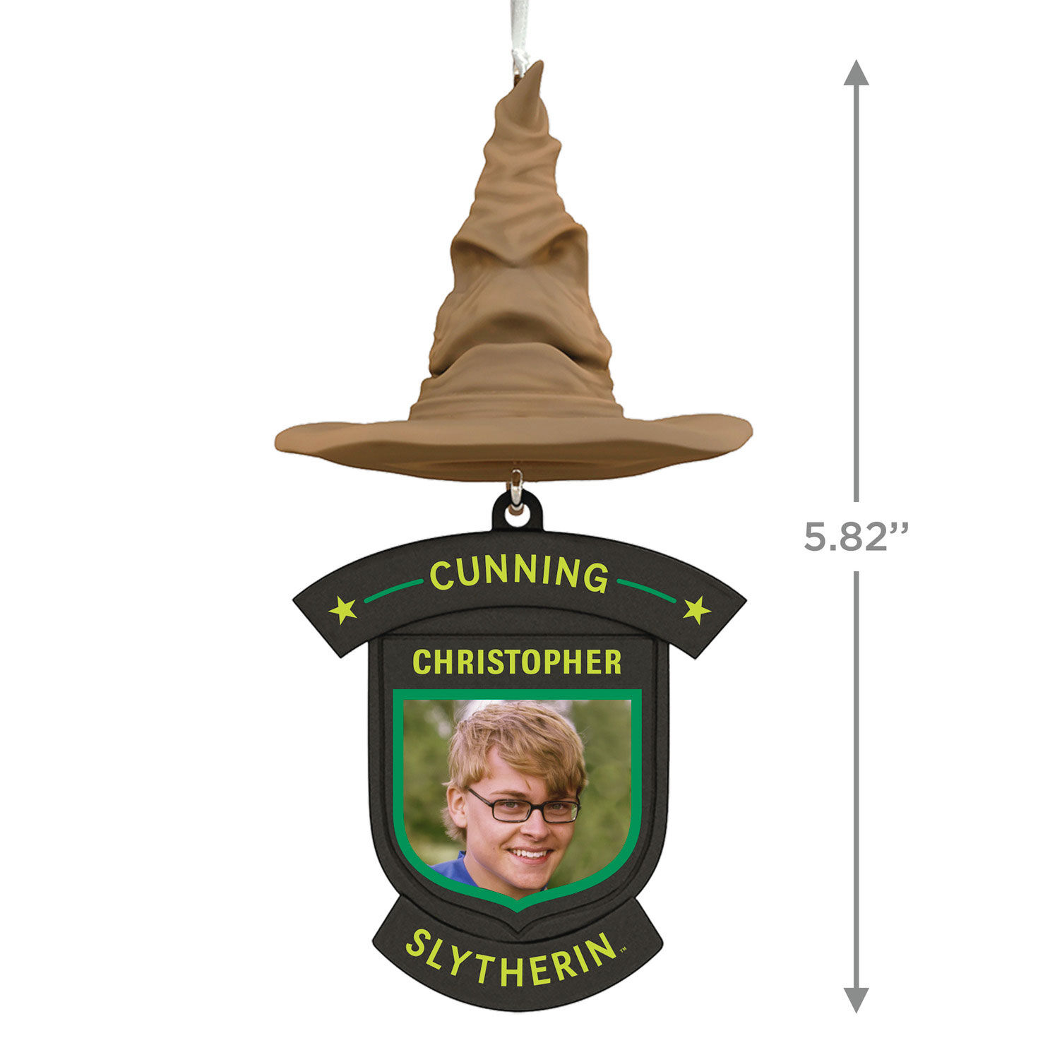 Harry Potter&trade; Sorting Hat House Trait Personalized Text and Photo Ornament, Slytherin&trade;, , large image number 3