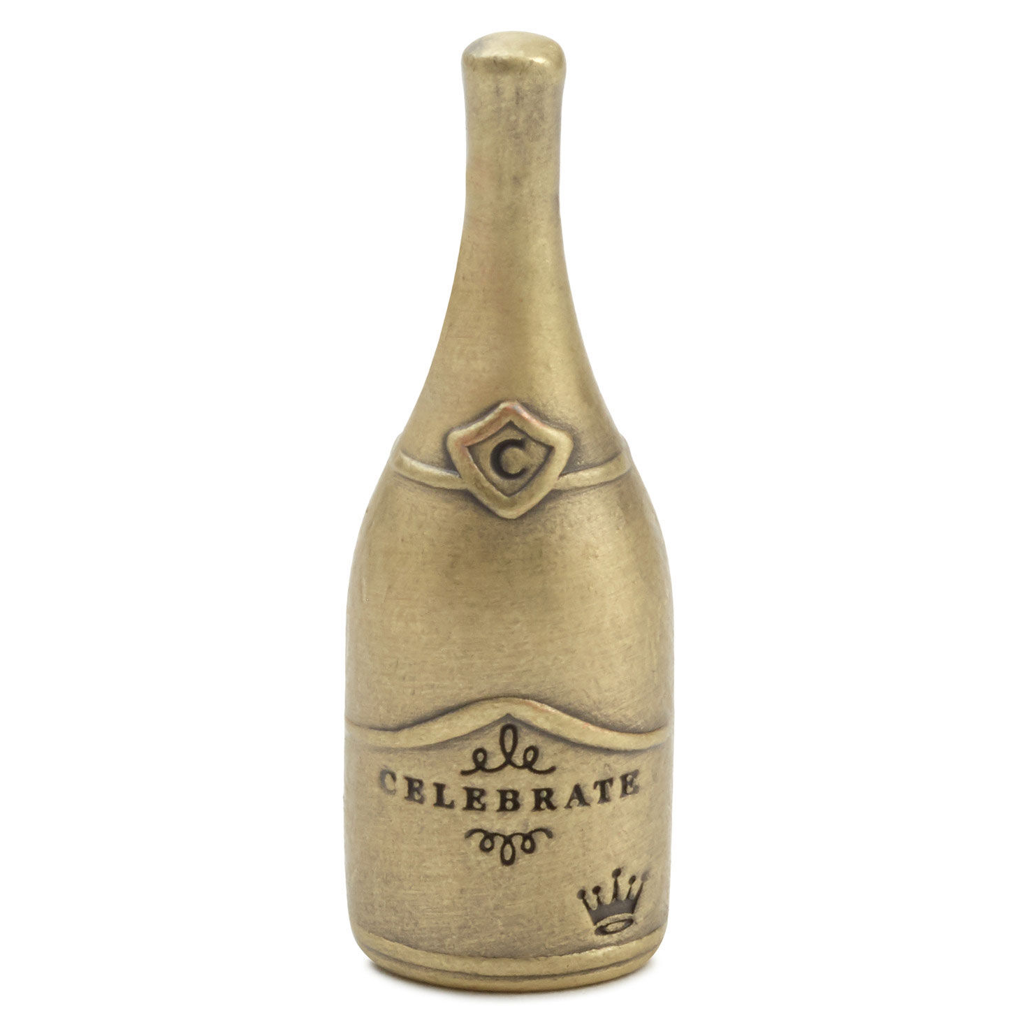 Celebrate Champagne Bottle Metal Pocket Token Back image number 2