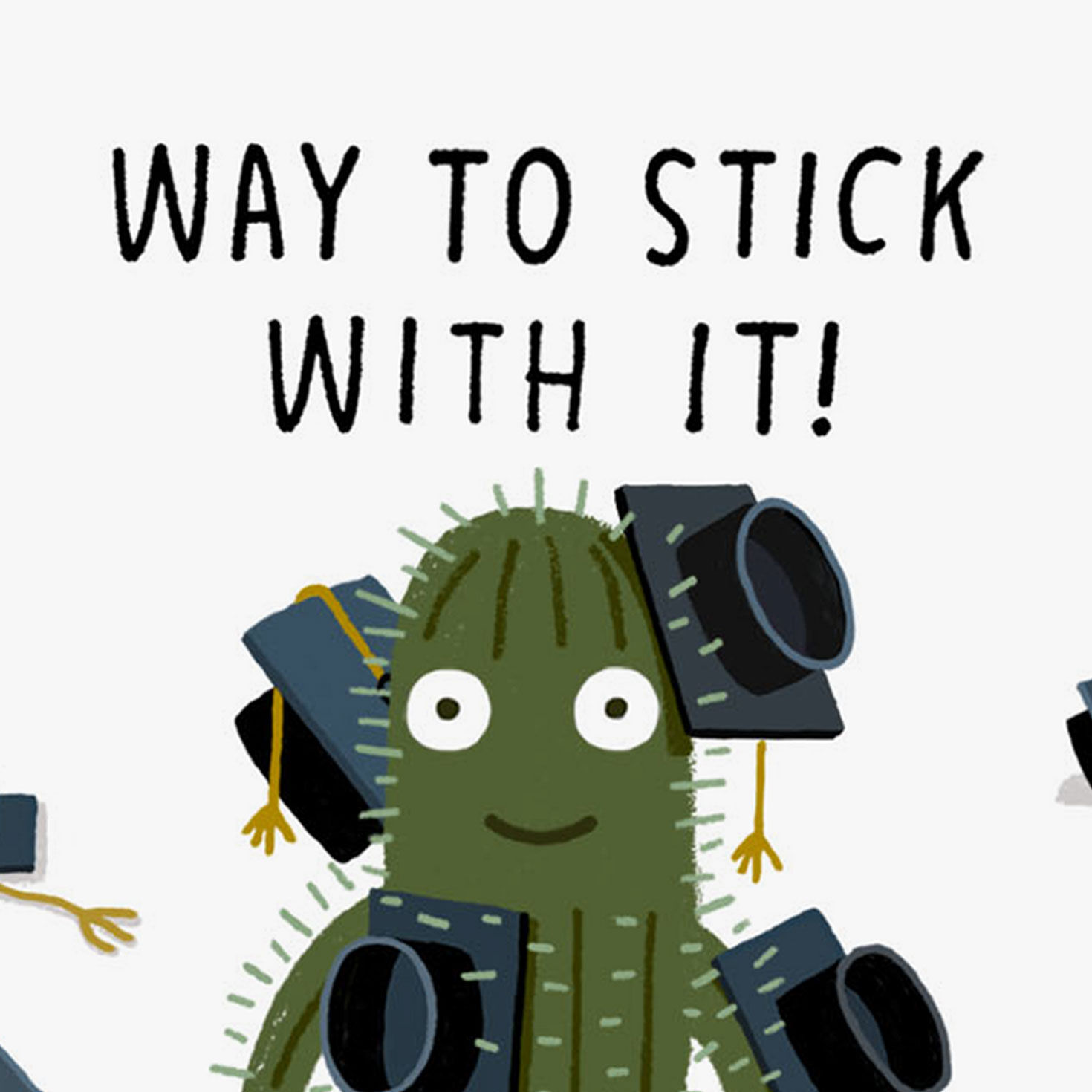 Cactus with Grad Caps Funny Graduation Card Sentiment image number 2