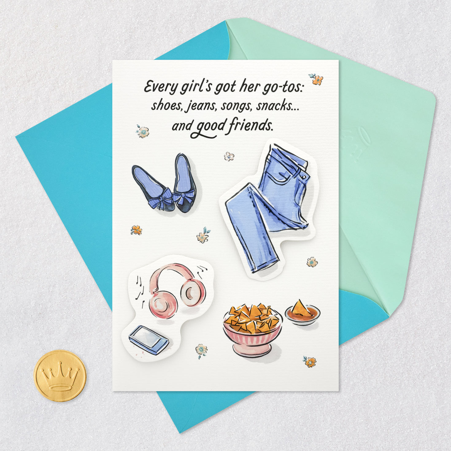 Shoes and Accessories Friendship Card from Her Card Front with Envelope and Gold Seal image number 6