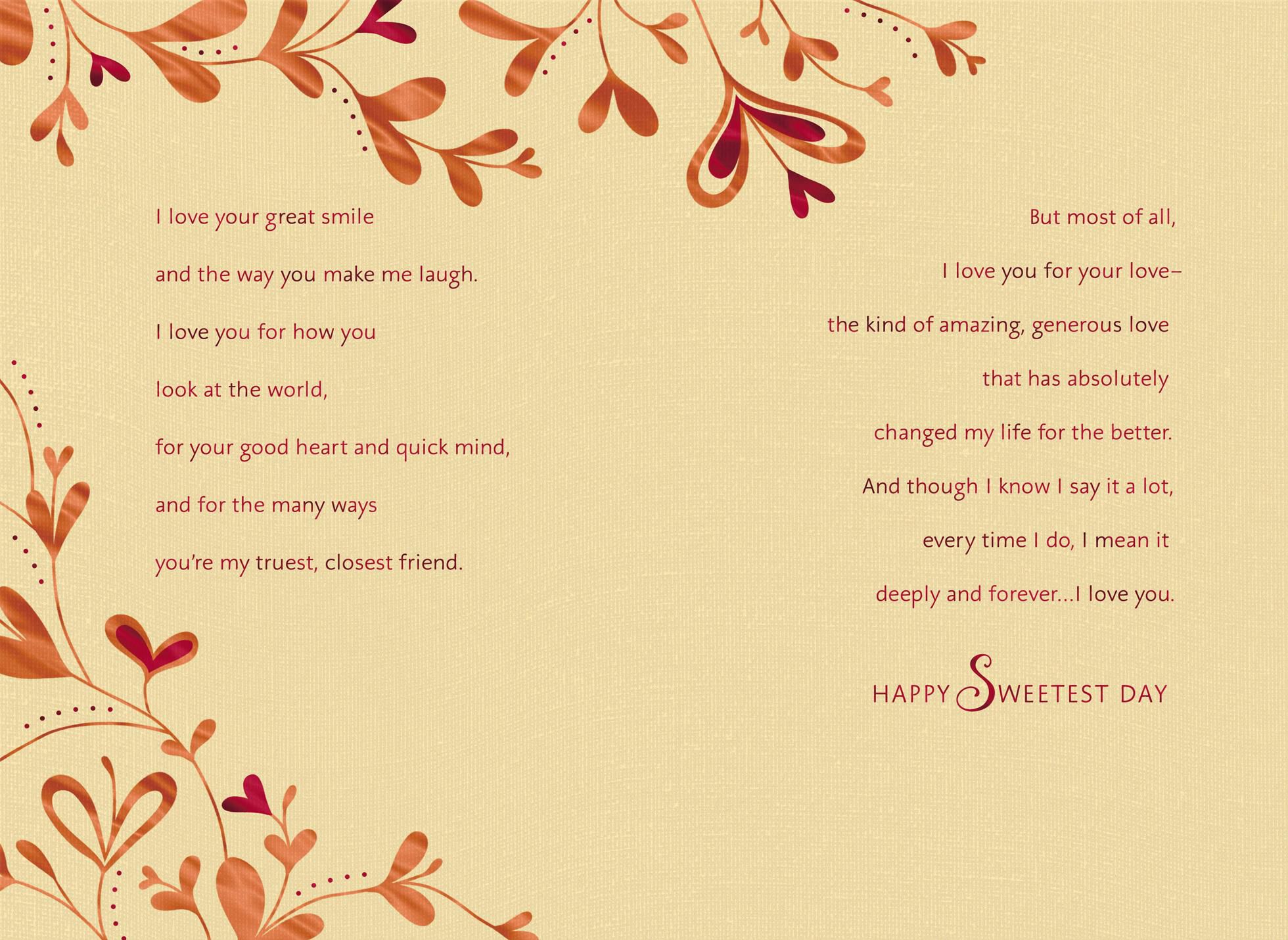 Love You for Your Love Sweetest Day Card