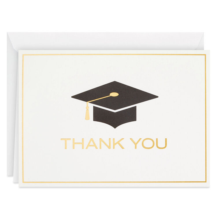 Mortarboard Blank Graduation Thank-You Notes, Pack of 40