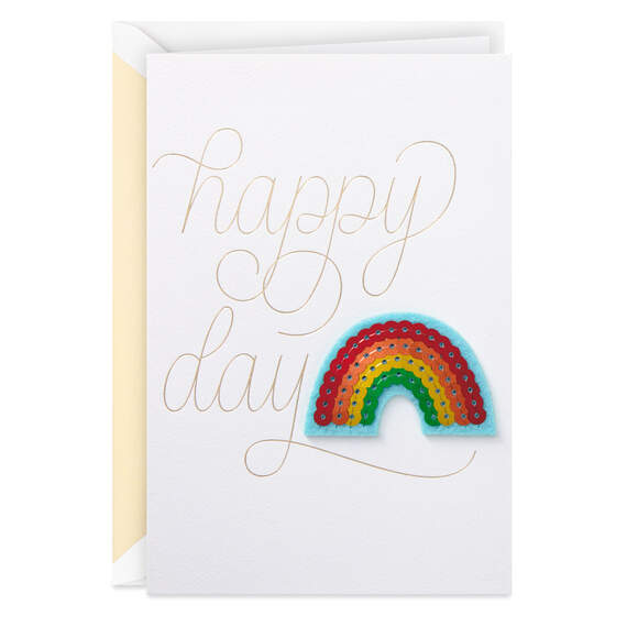 Happy Day Sequin Rainbow Birthday Card, , large image number 1