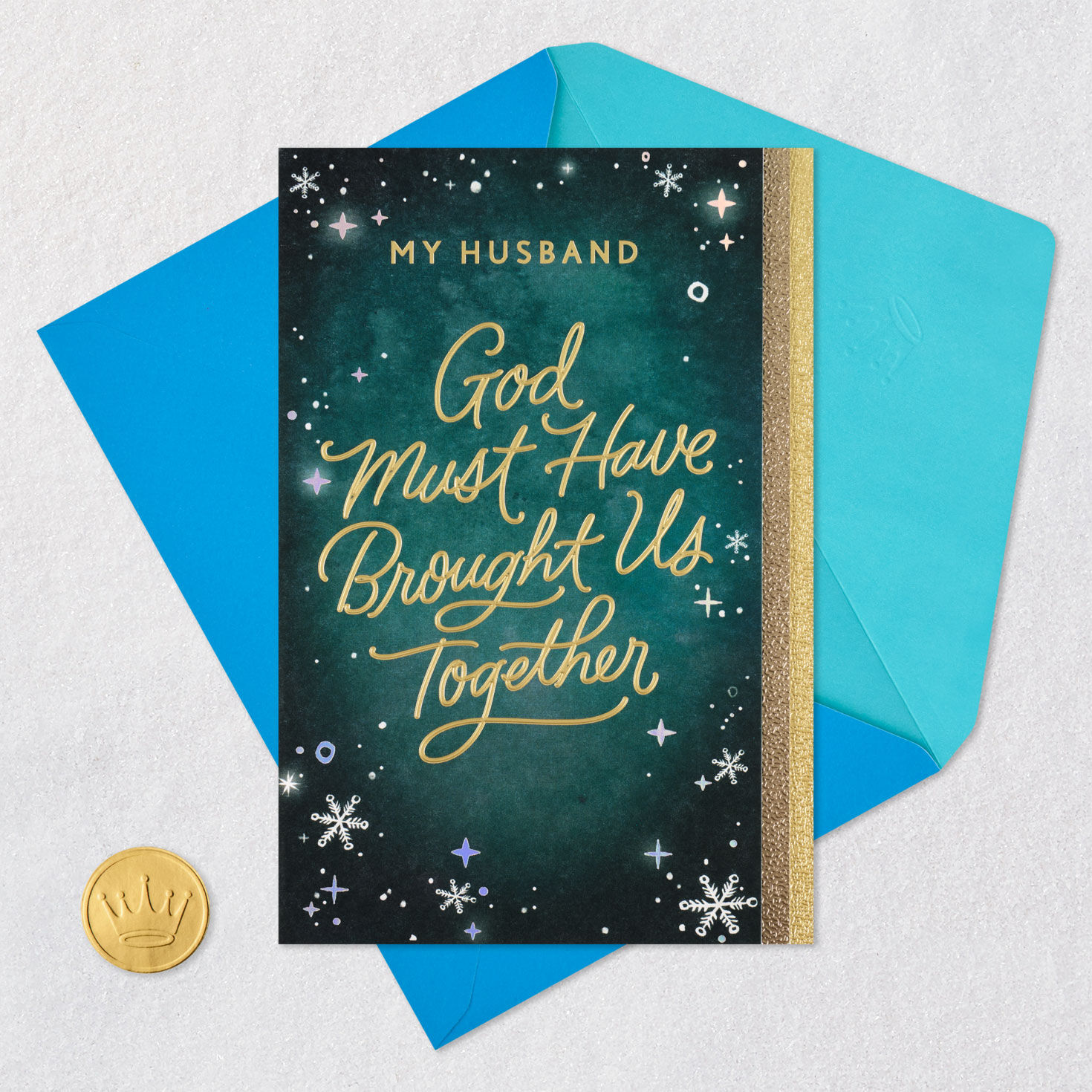 Starry Sky Religious Christmas Card for Husband Card Front with Envelope and Gold Seal image number 8