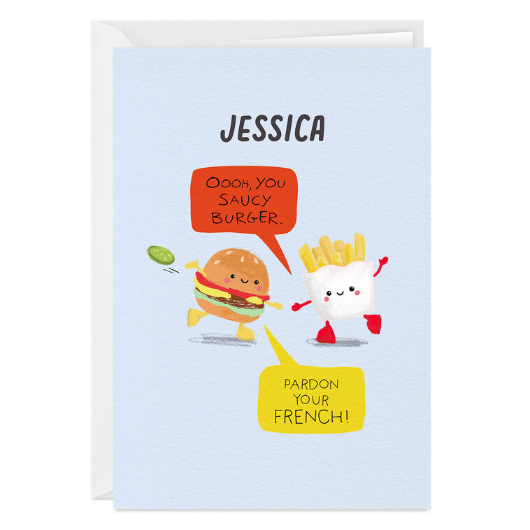 Saucy Burger and Fries Custom Card