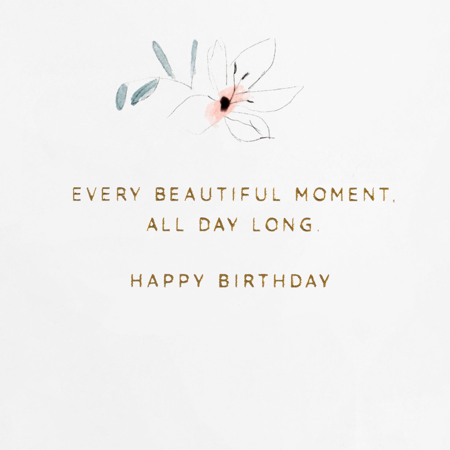 White Flowers on Black Birthday Card sentiment image number 2