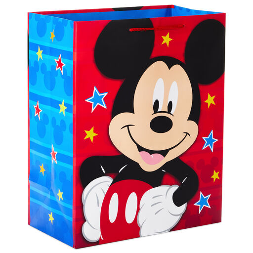 13" Disney Mickey Mouse on Red Large Gift Bag, 