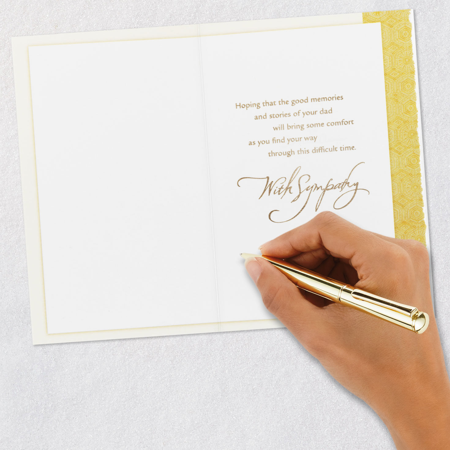 Elegant Gold Foil Sympathy Card for Loss of Father  image number 6