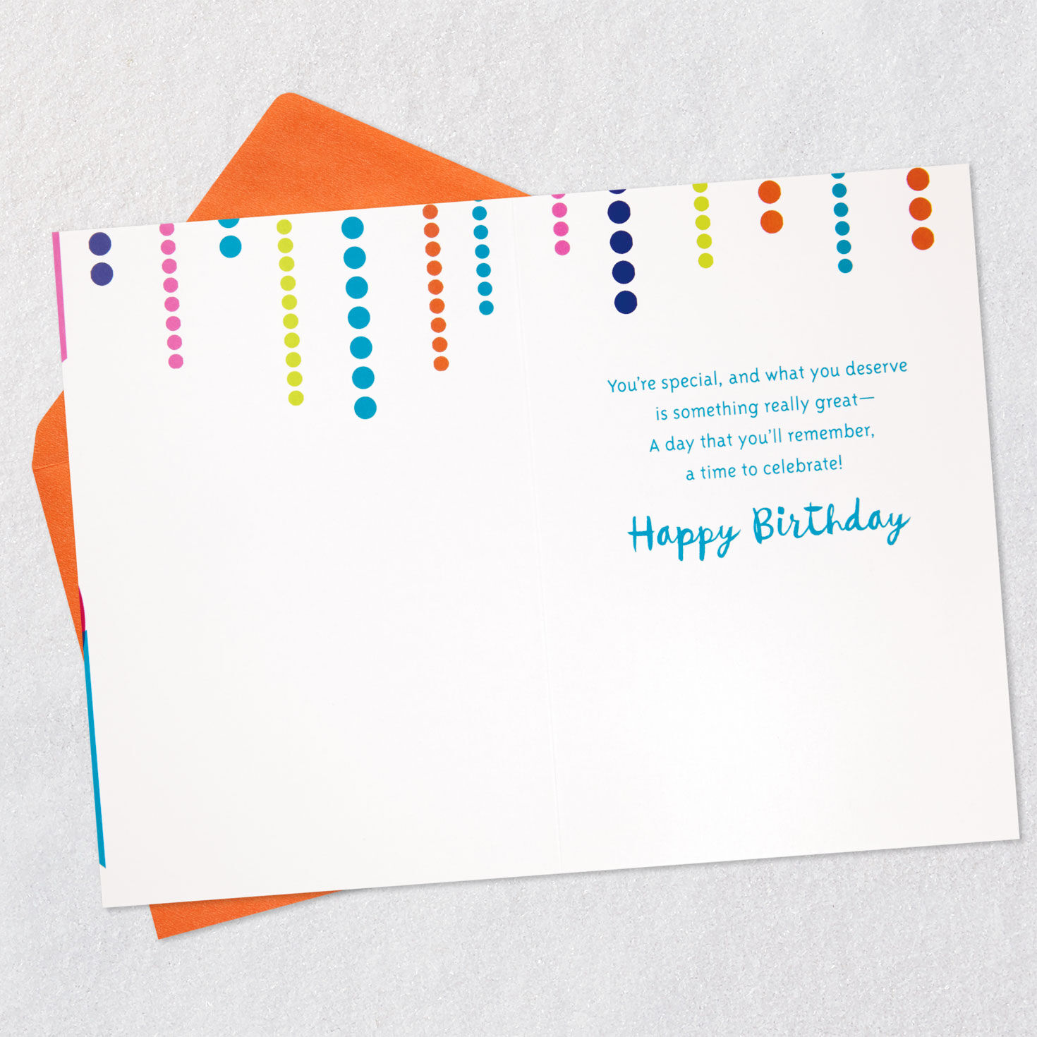 Bright Balloons Happy Birthday Card Open card with envelope image number 3