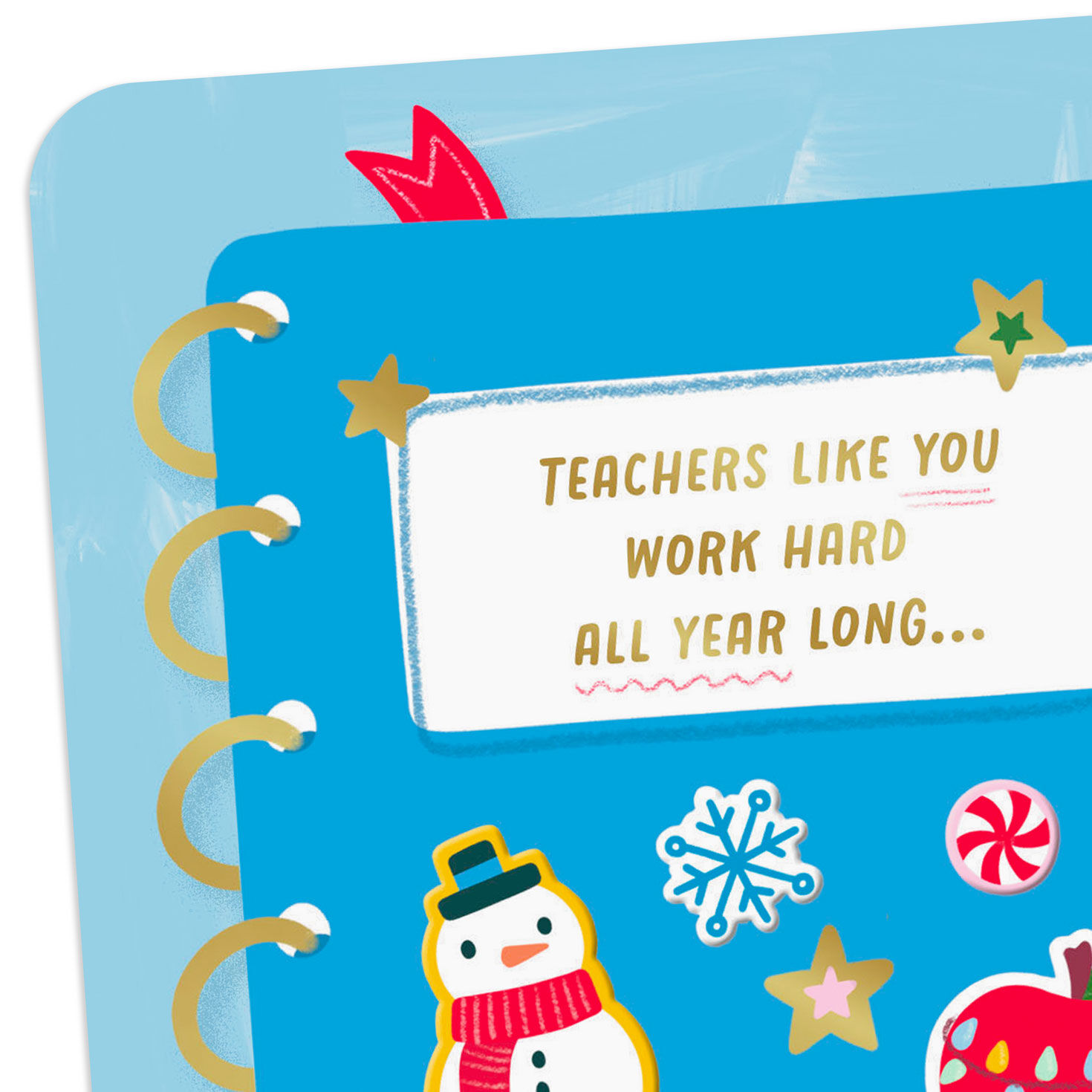 Holiday Notebook Christmas Card for Teacher Card Front Detail image number 4