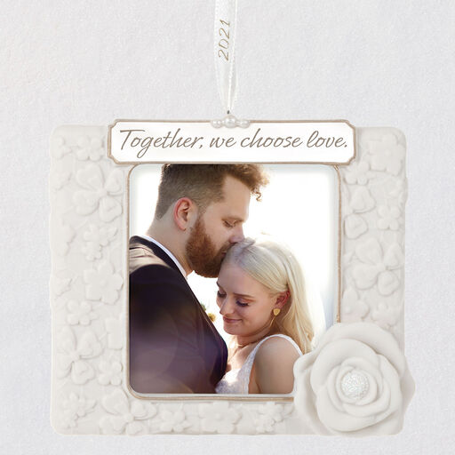 We Choose Love 2021 Porcelain Photo Frame Ornament, 