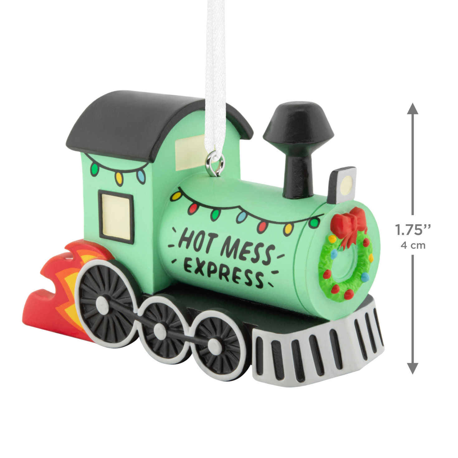 Hot Mess Train Engine Christmas Ornament measurement image number 3
