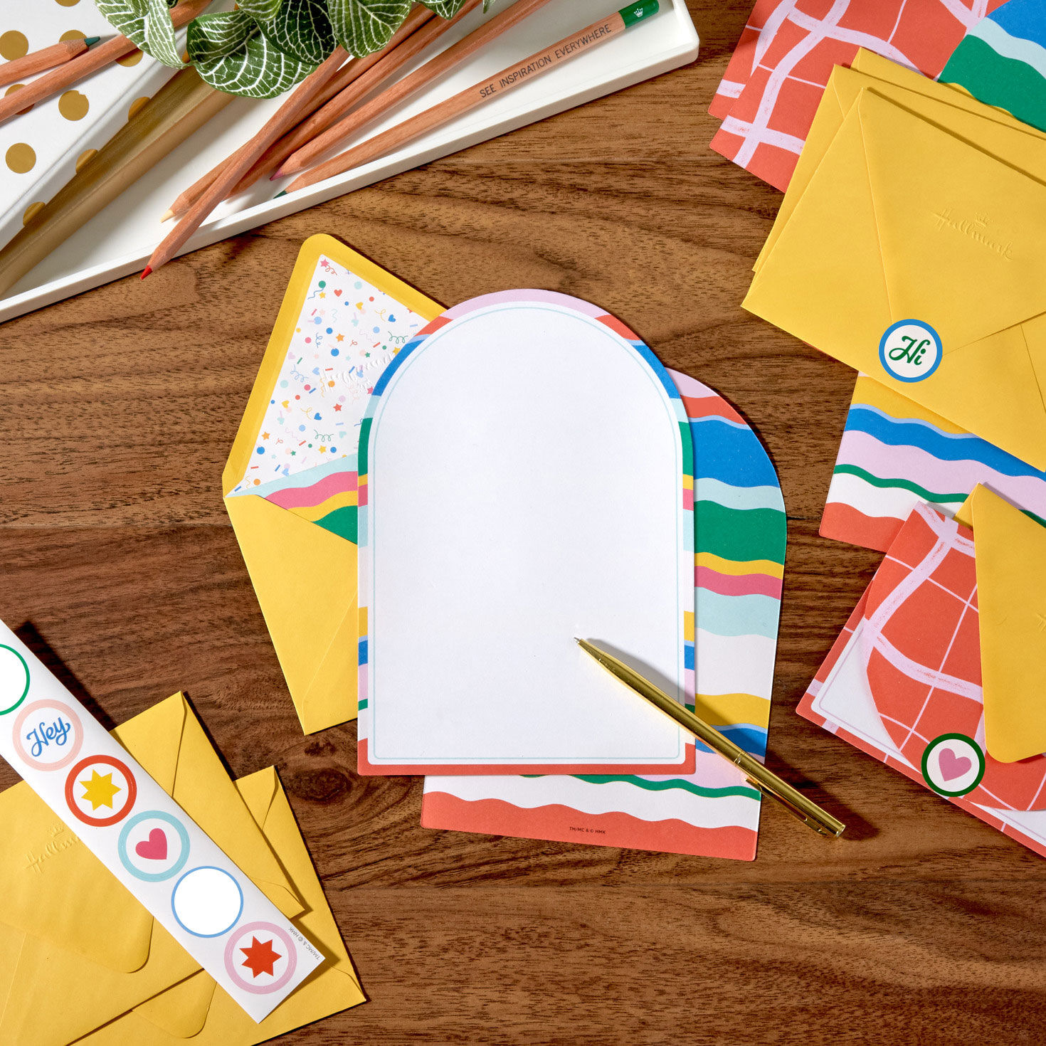 Arch With Squiggles and Squares Stationery Set in use image number 7