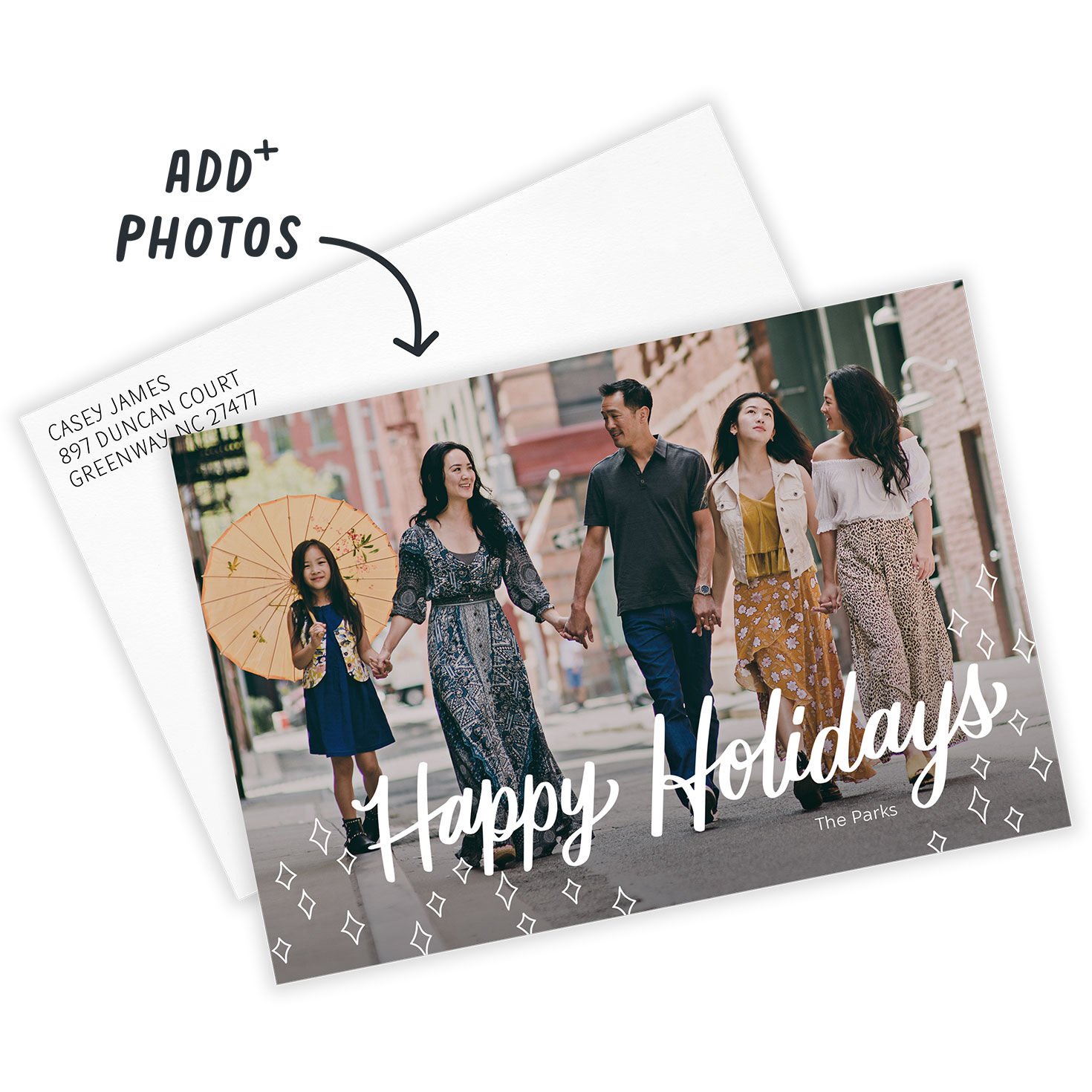 Retro Diamond Flat Holiday Photo Card, , large image number 2
