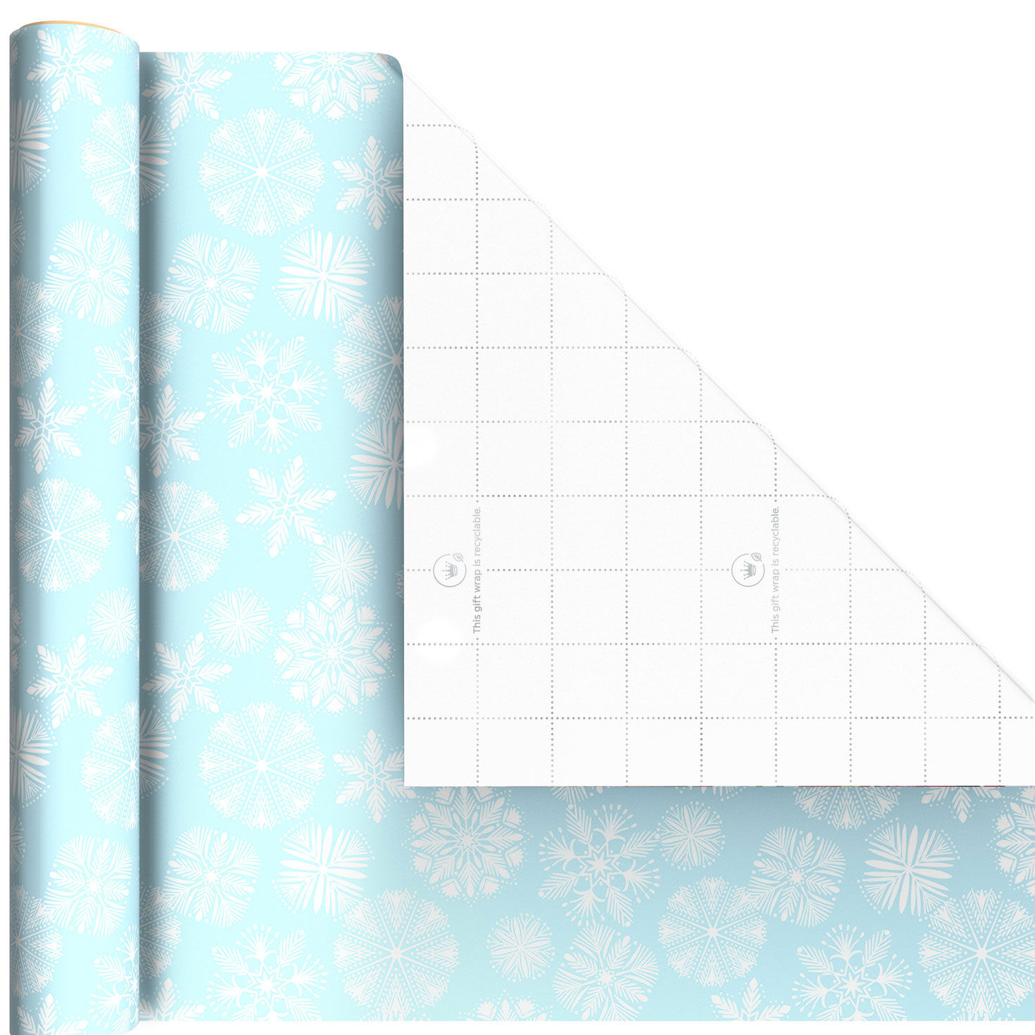 Blue Winter Trees 3-Pack Mini Xmas Gift Wrap Rolls Wrap Square image number 5
