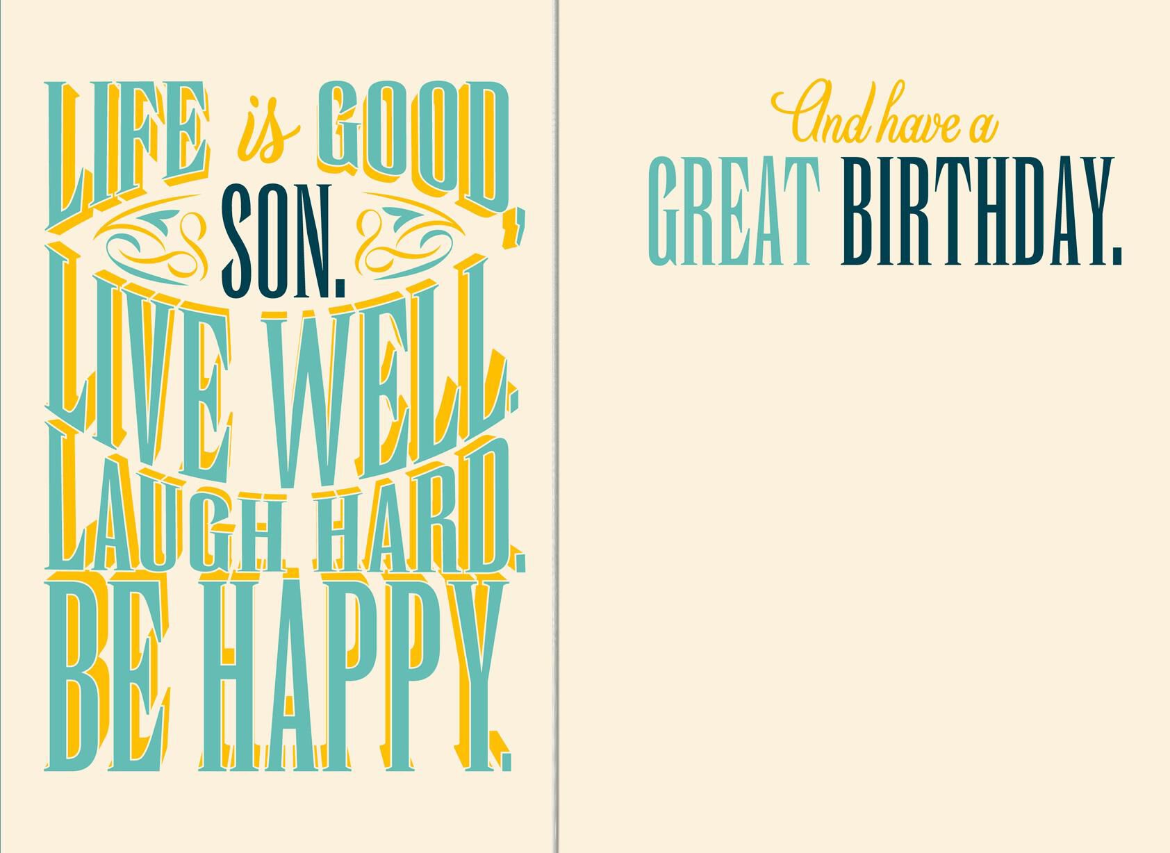 Time of Your Life Birthday Card for Son
