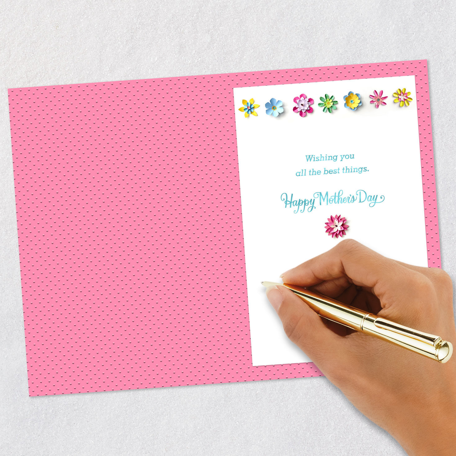 Paper Flower and Butterfly Wreath Mother's Day Card Signing card image number 6