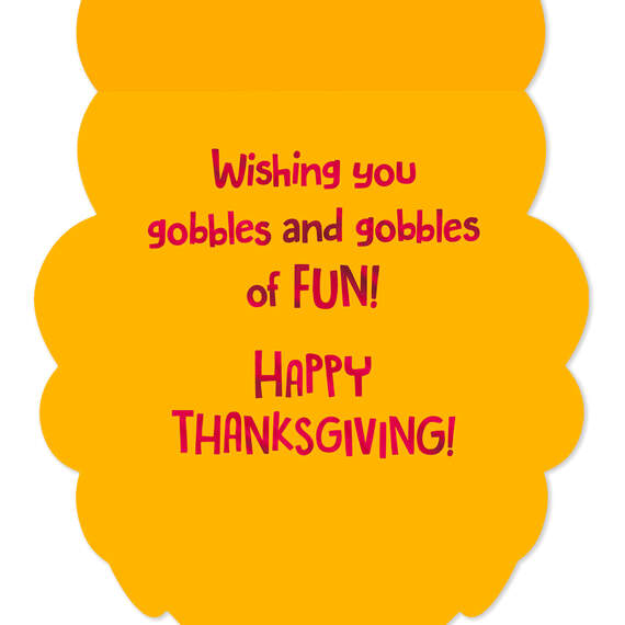 Wishes for Gobbles and Gobbles of Fun Thanksgiving Card, , large image number 2