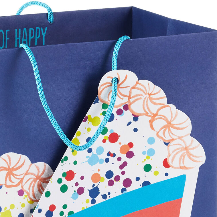 Cake on Blue Large Gift Bag handle detail image number 4