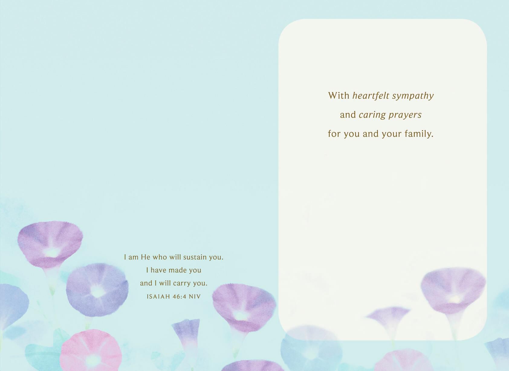 Morning Glory Flowers With Butterfly Religious Sympathy Card