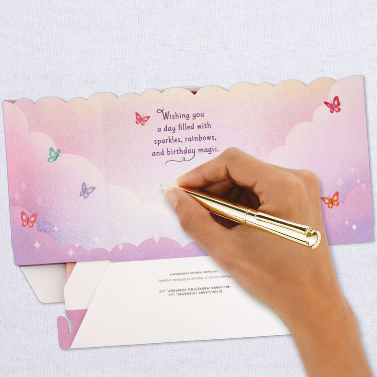 Unicorn Rainbow Musical 3D Pop-Up Birthday Card With Light, , large image number 6