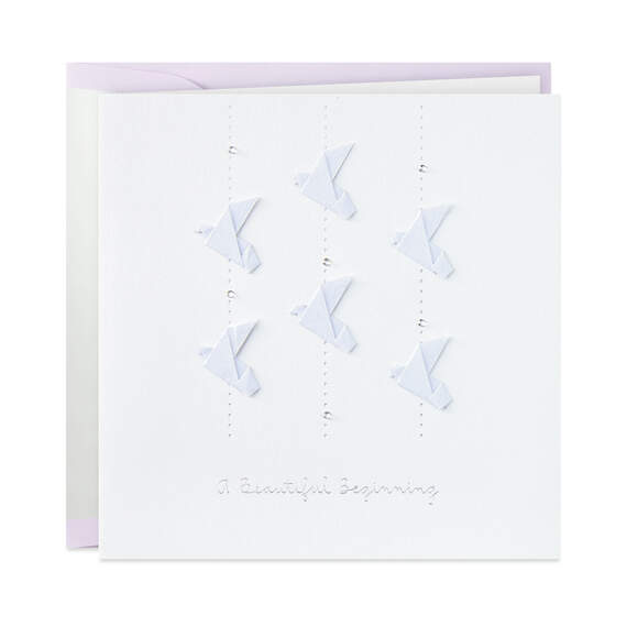 Origami Doves Wedding Card, , large image number 1