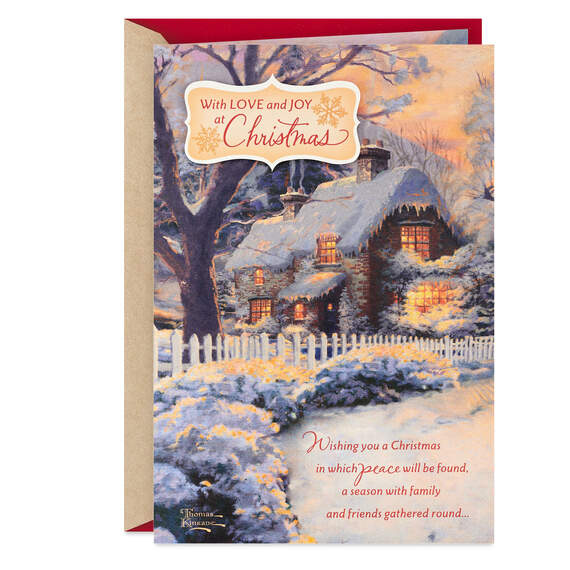 Thomas Kinkade Love and Joy Christmas Card, , large image number 1