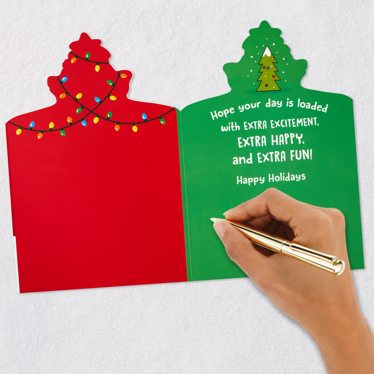 Yellow Lab Dog in Christmas Decor Christmas Card signing card image number 6