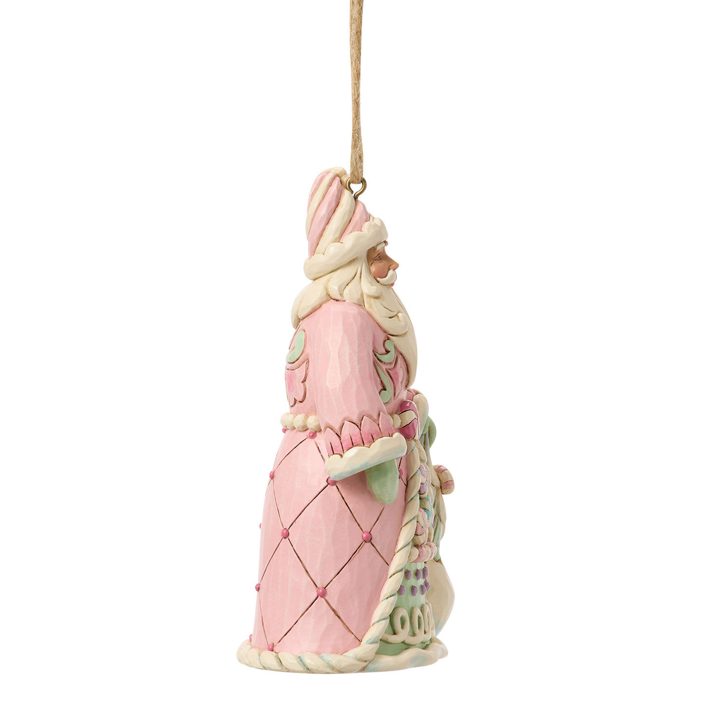 Pink and Green Santa With Candy Jim Shore Ornament side image number 4