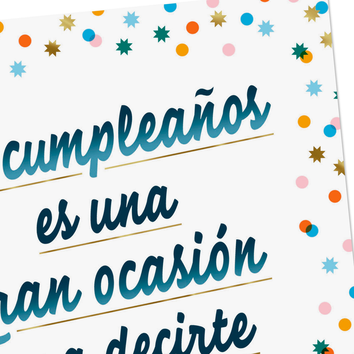 Confetti Frame Birthday Card in Spanish Card Front Detail image number 4