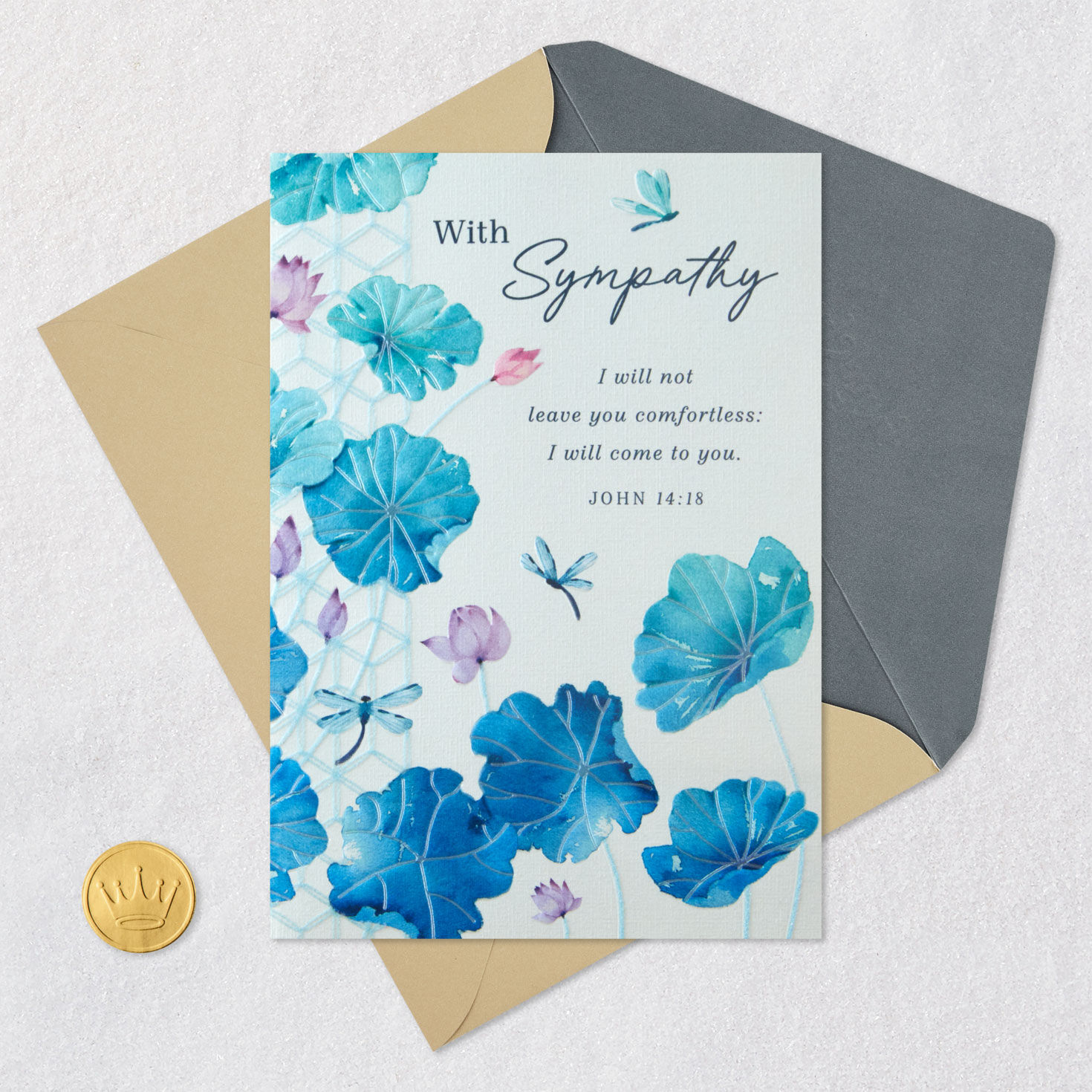 Peace, Comfort and Caring Religious Sympathy Card, , large image number 5