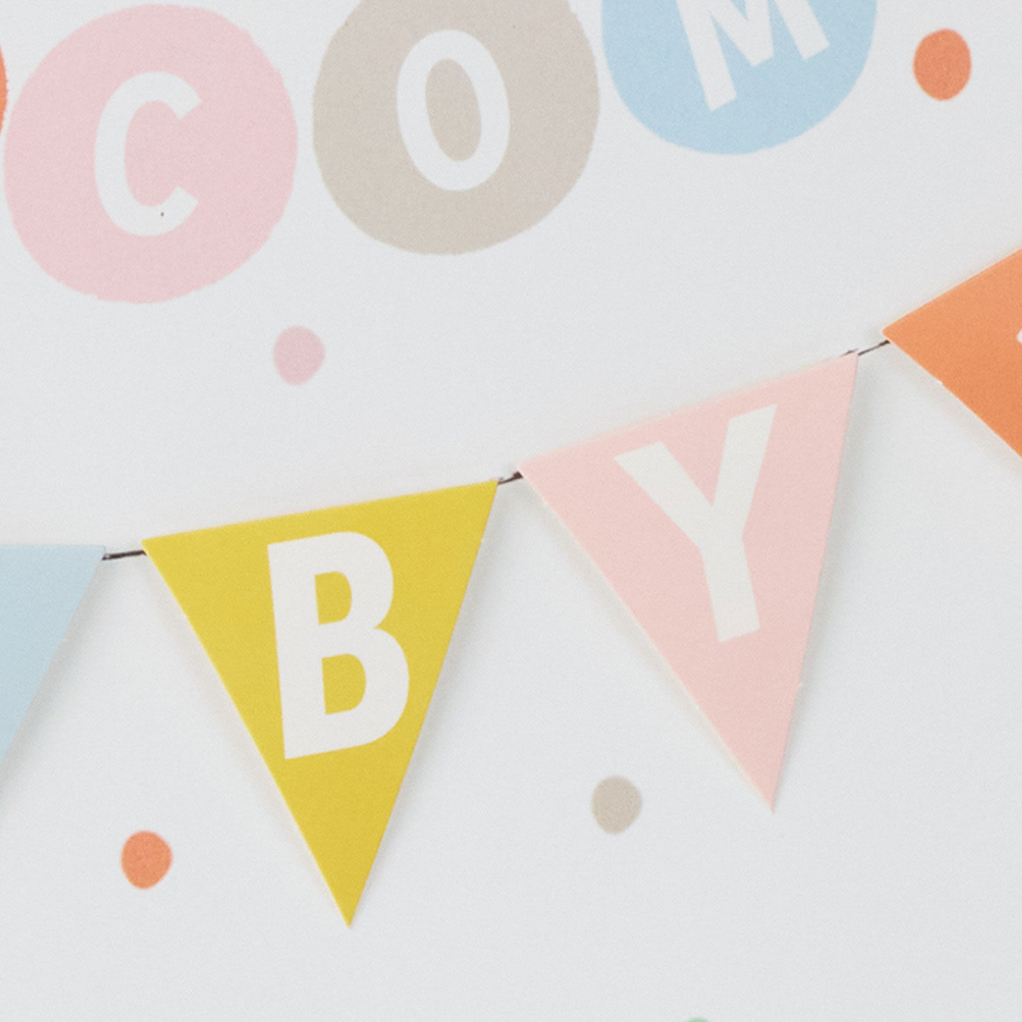 Welcome Baby Banner With Polka Dots Large Gift Bag Base/Side Detail image number 5