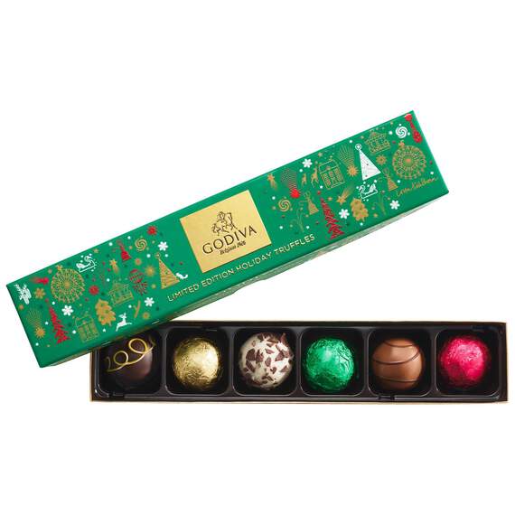 Godiva Chocolate Truffle Flight Christmas Gift Box, 6 Pieces, , large image number 1