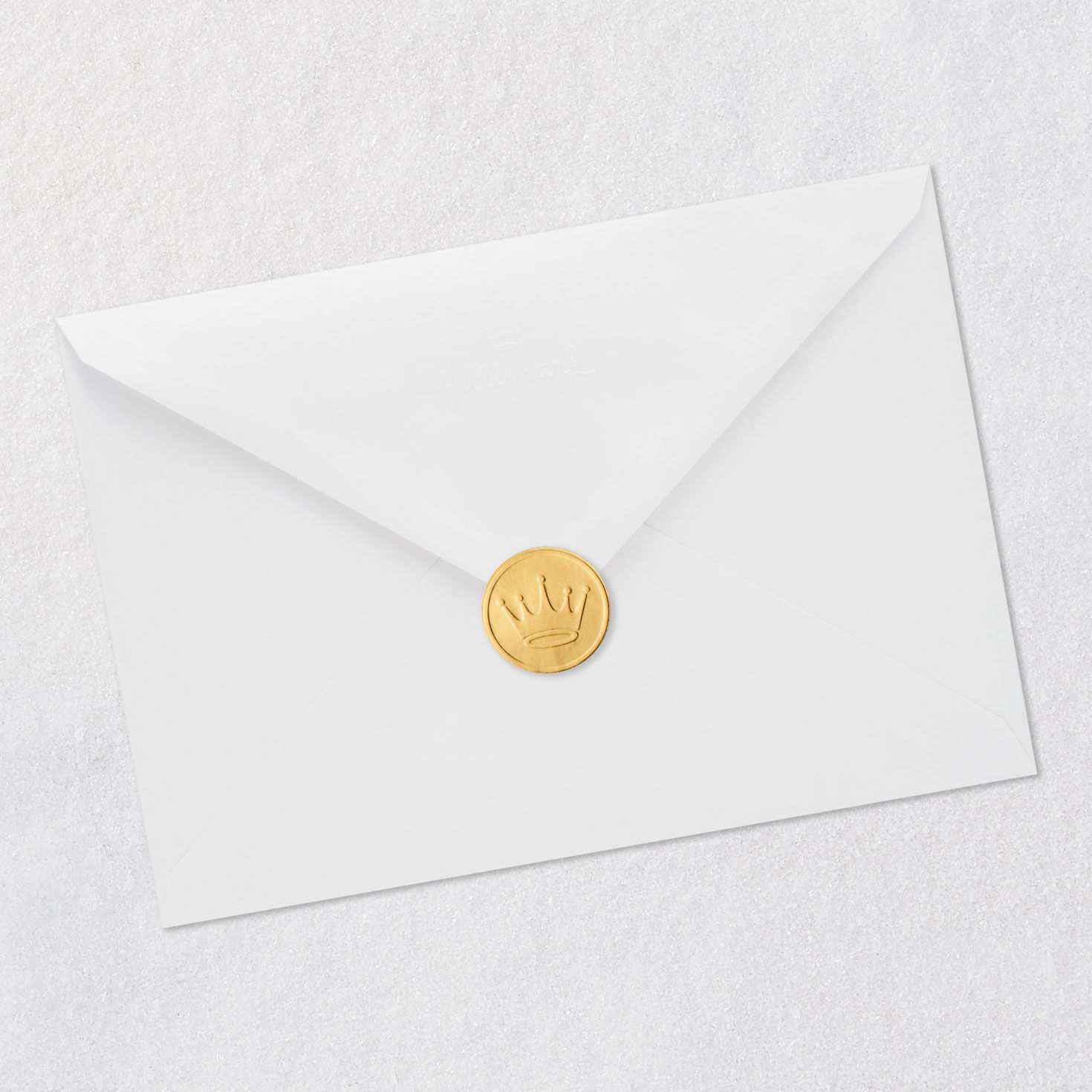 Gold and Red Holiday Card Envelope Back with Seal image number 8