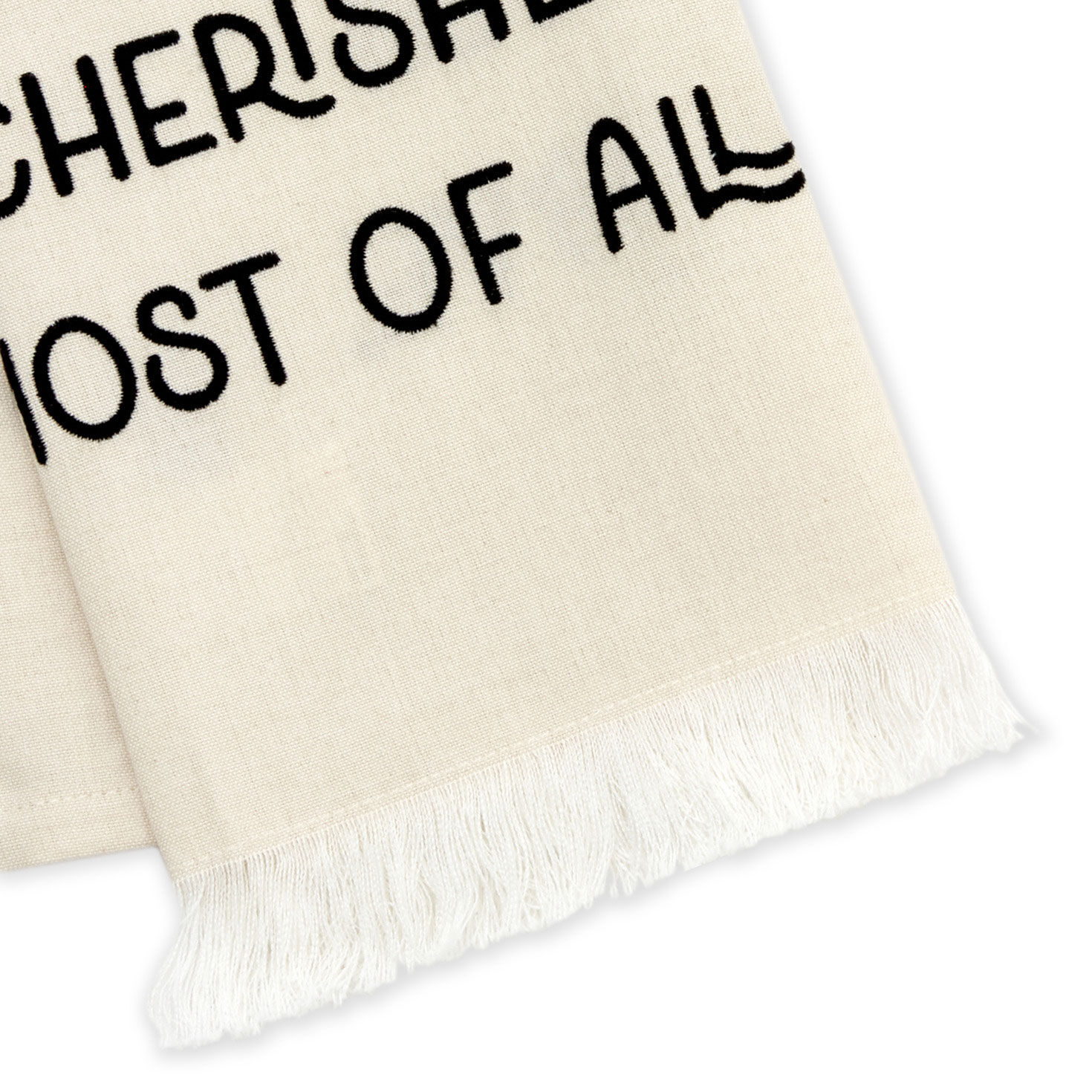 This Family Tan Fringed Tea Towel, 18x26, , large image number 3