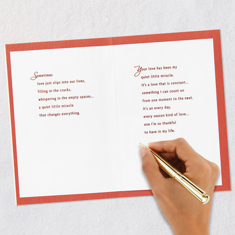 Sparkly Red and White Pine Cones Romantic Christmas Card signing card image number 7