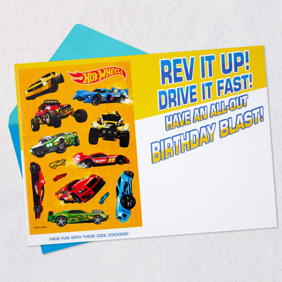 Mattel Hot Wheels™ Rev It Up Birthday Card With Stickers, , large image number 3