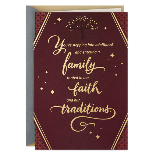 Rooted in Our Faith and Traditions Bar Mitzvah Card, 