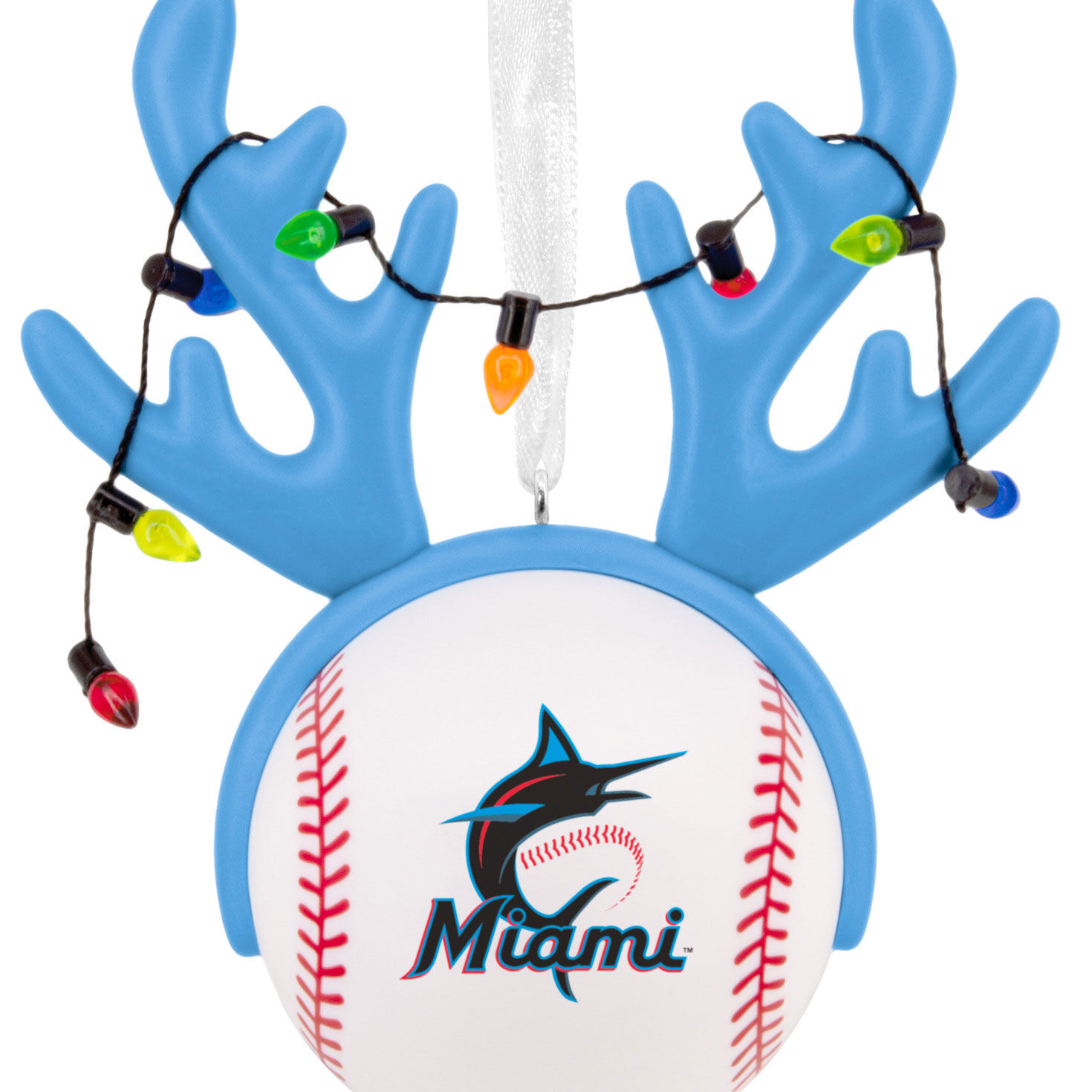 Marlins Reindeer Baseball Christmas Ornament x-default image number 5