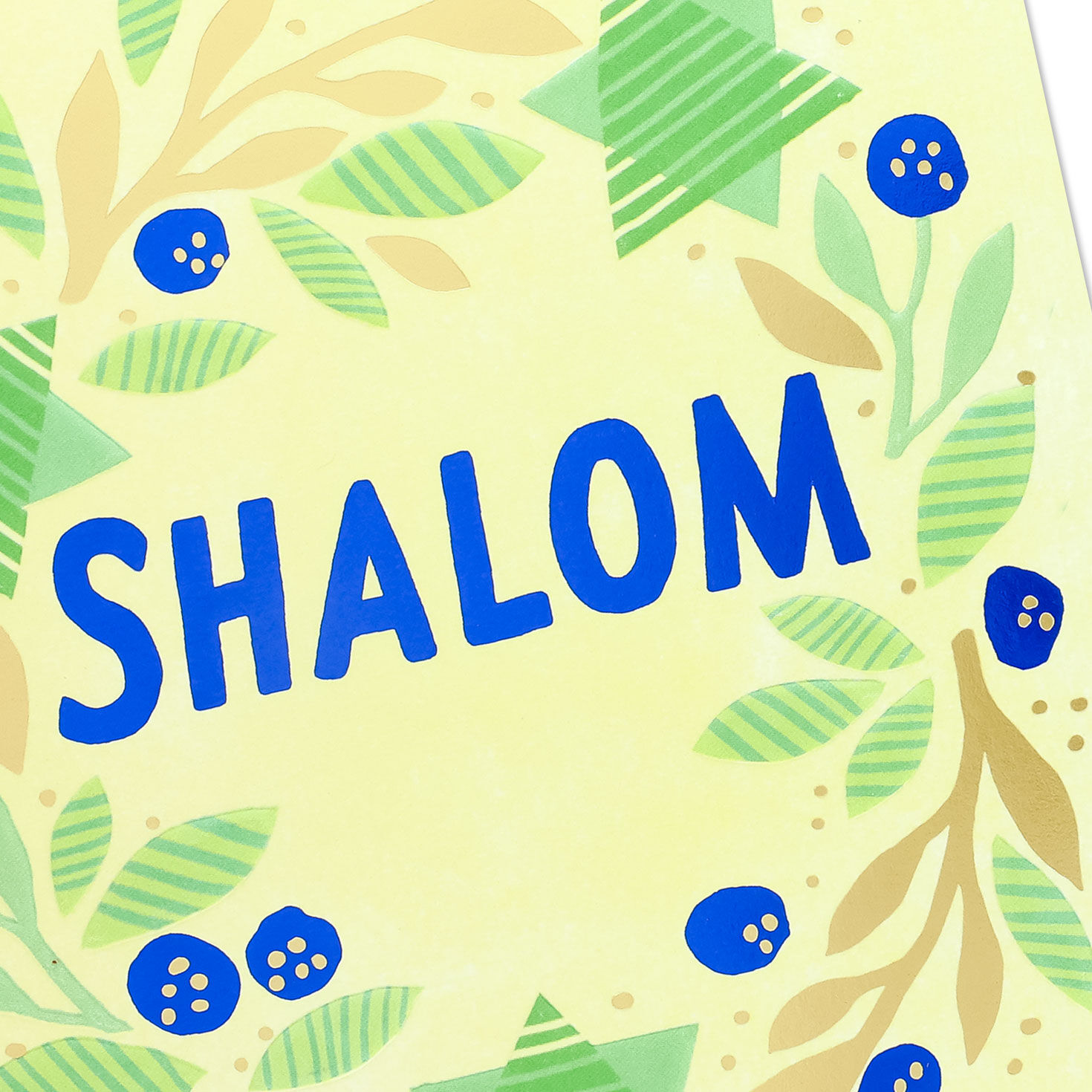 Green Gold Wreath Shalom Hanukkah Card Card Front Detail image number 5