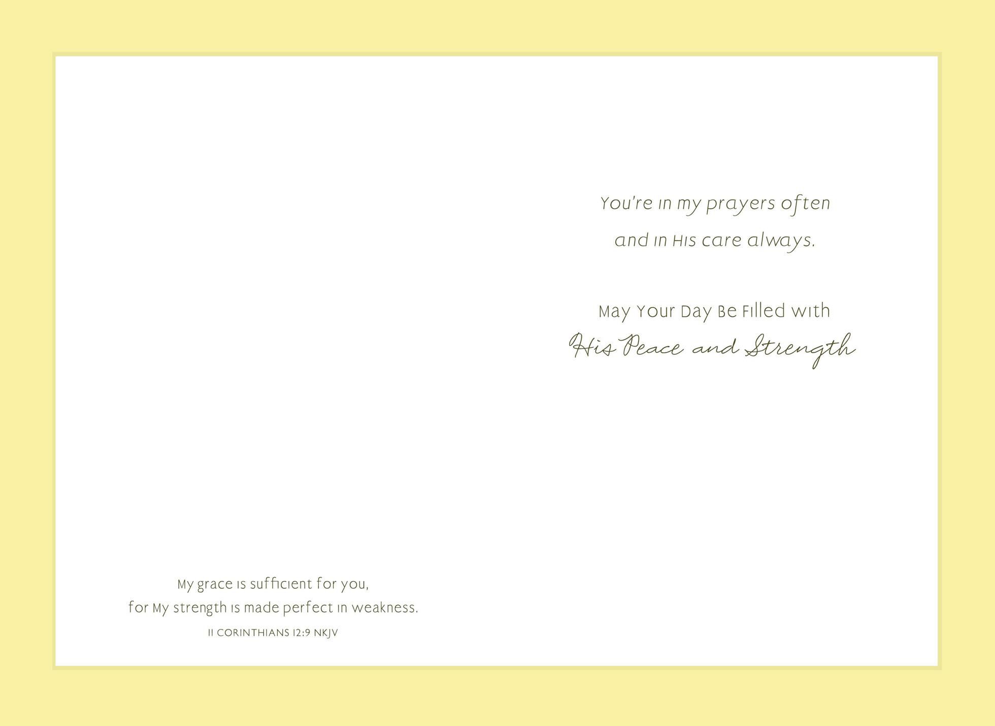 God's Peace and Strength Religious Encouragement Card