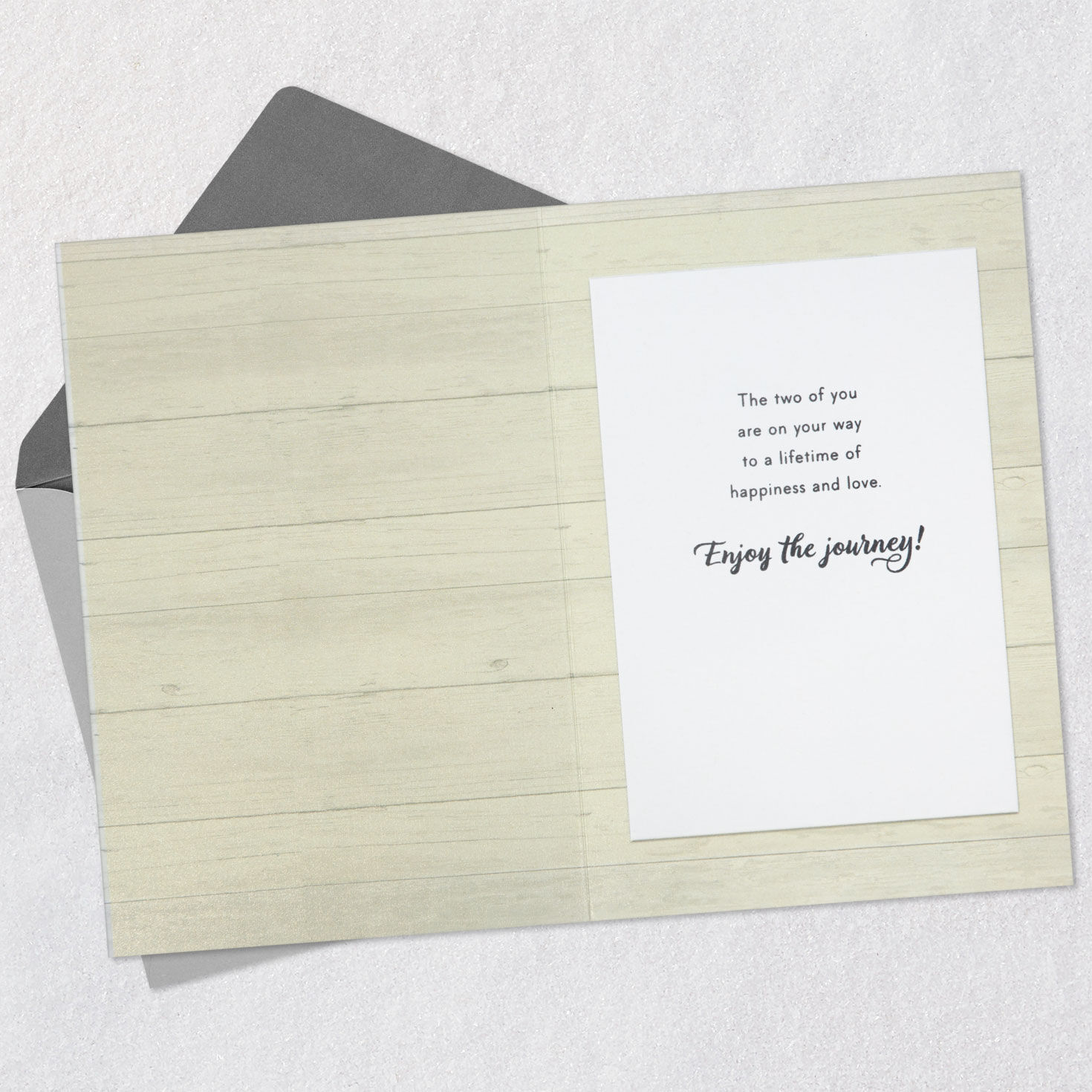 Decorated Vintage Car Wedding Congratulations Card Open card with envelope image number 3