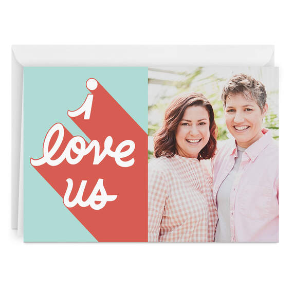 Personalized I Love Us Love Photo Card, , large image number 1