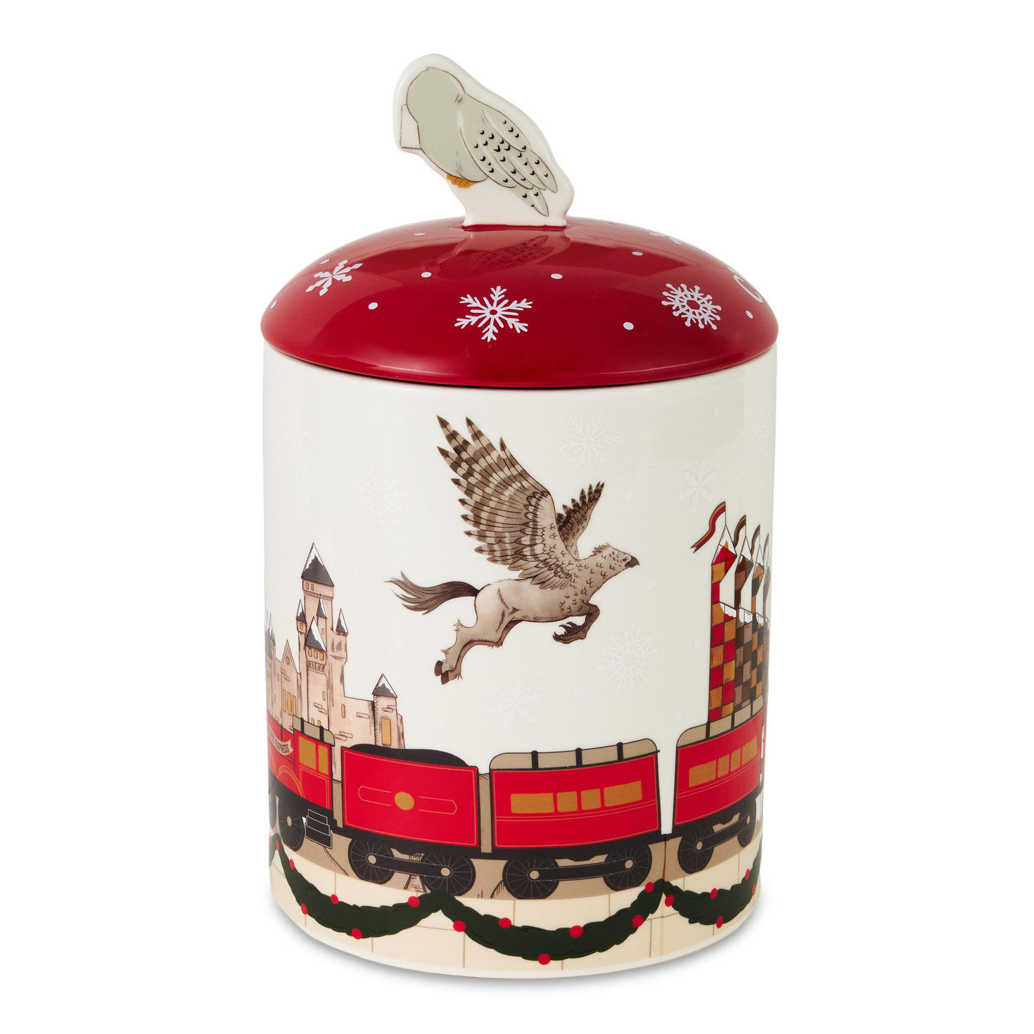 Hogwarts Ceramic Canister With Hedwig Handle back image number 2