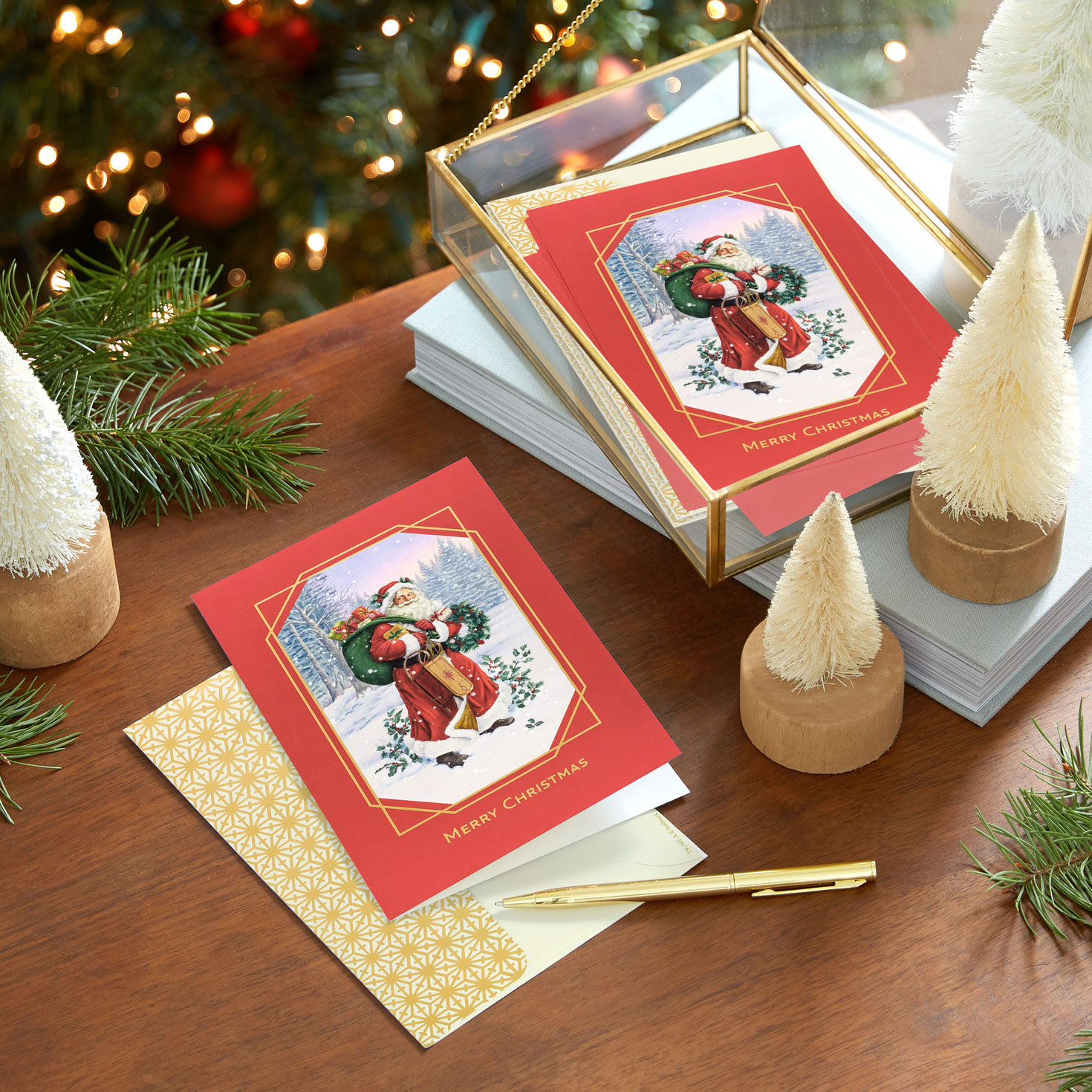 Classic Santa Art Boxed Christmas Cards  image number 7