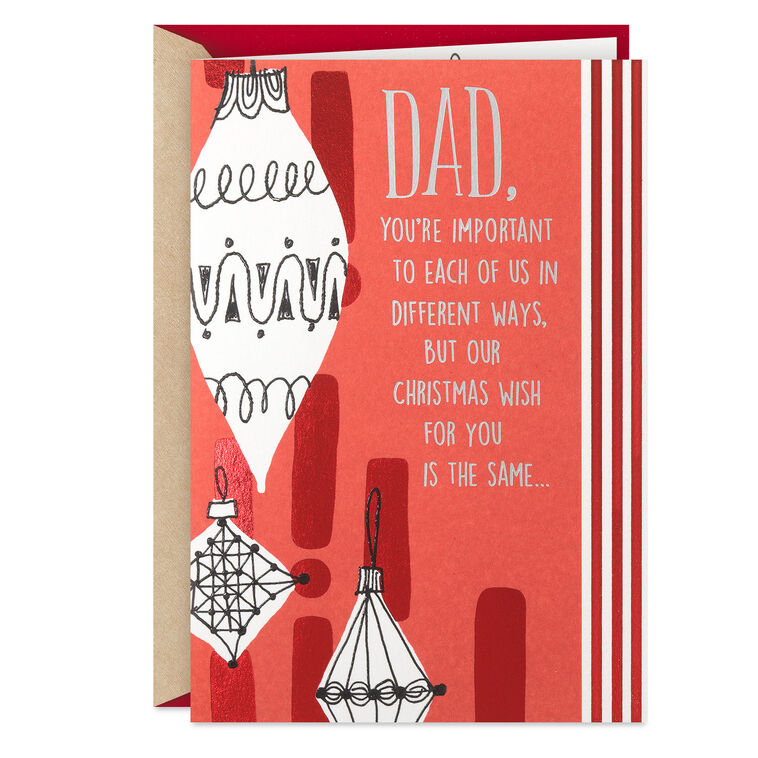 Loved and Appreciated Christmas Card for Dad From Us