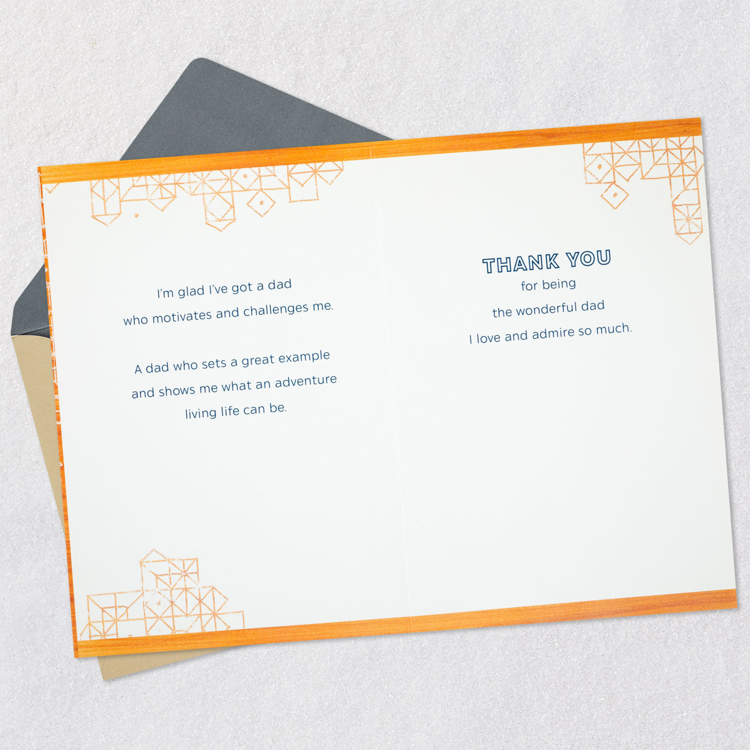 Patterns on Wood Dad Father's Day Card From Son Open card with envelope image number 4