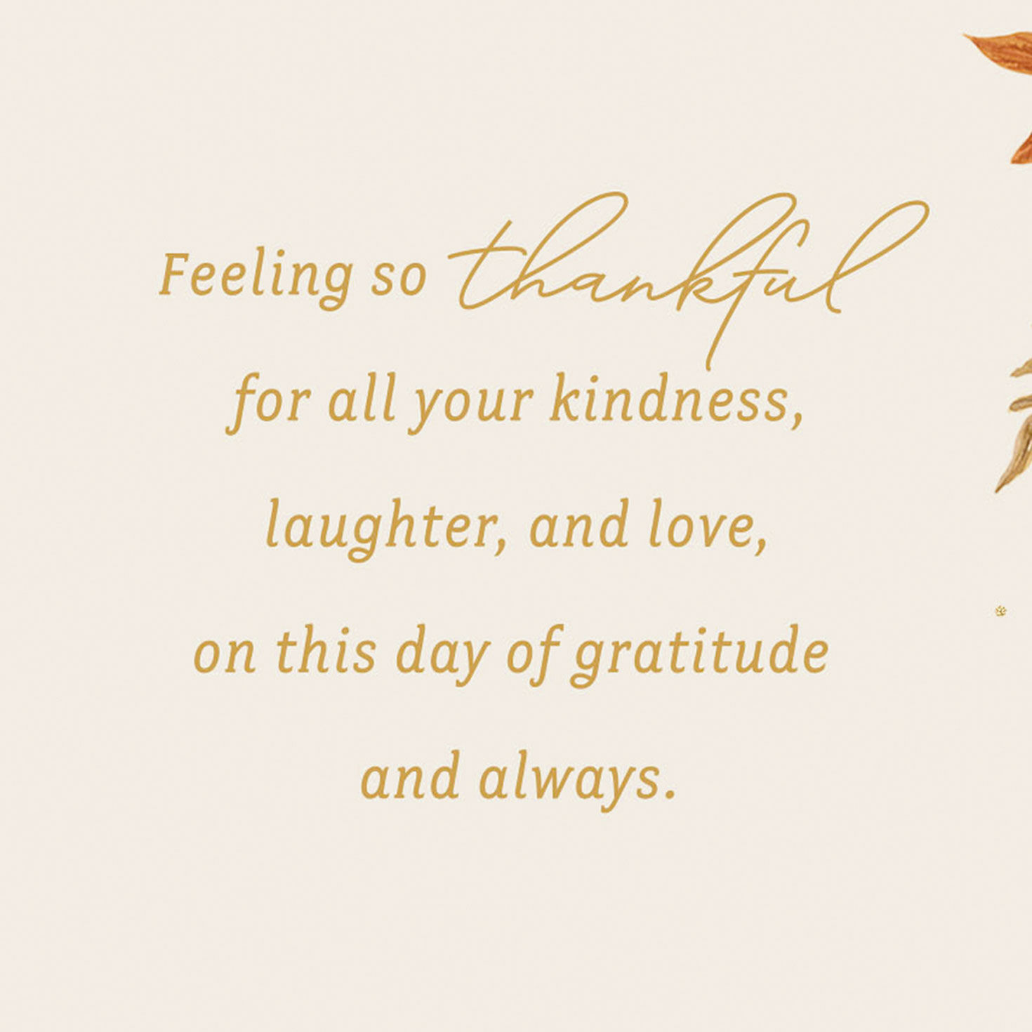 Red and Yellow Autumn Florals Thanksgiving Card for Aunt Sentiment image number 2