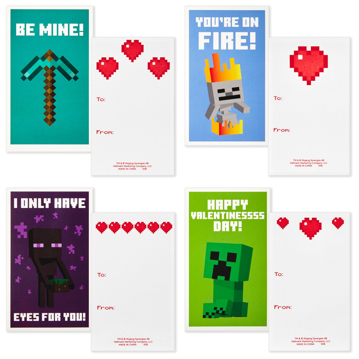 minecraft-kids-classroom-valentines-set-with-cards-stickers-and-mailbox-boxed-cards-hallmark